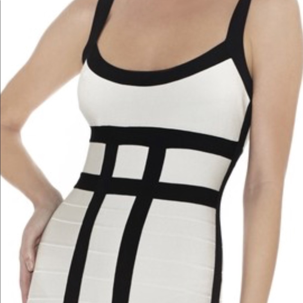 Herv Leger Black & White Nerina Night Out Mini Med